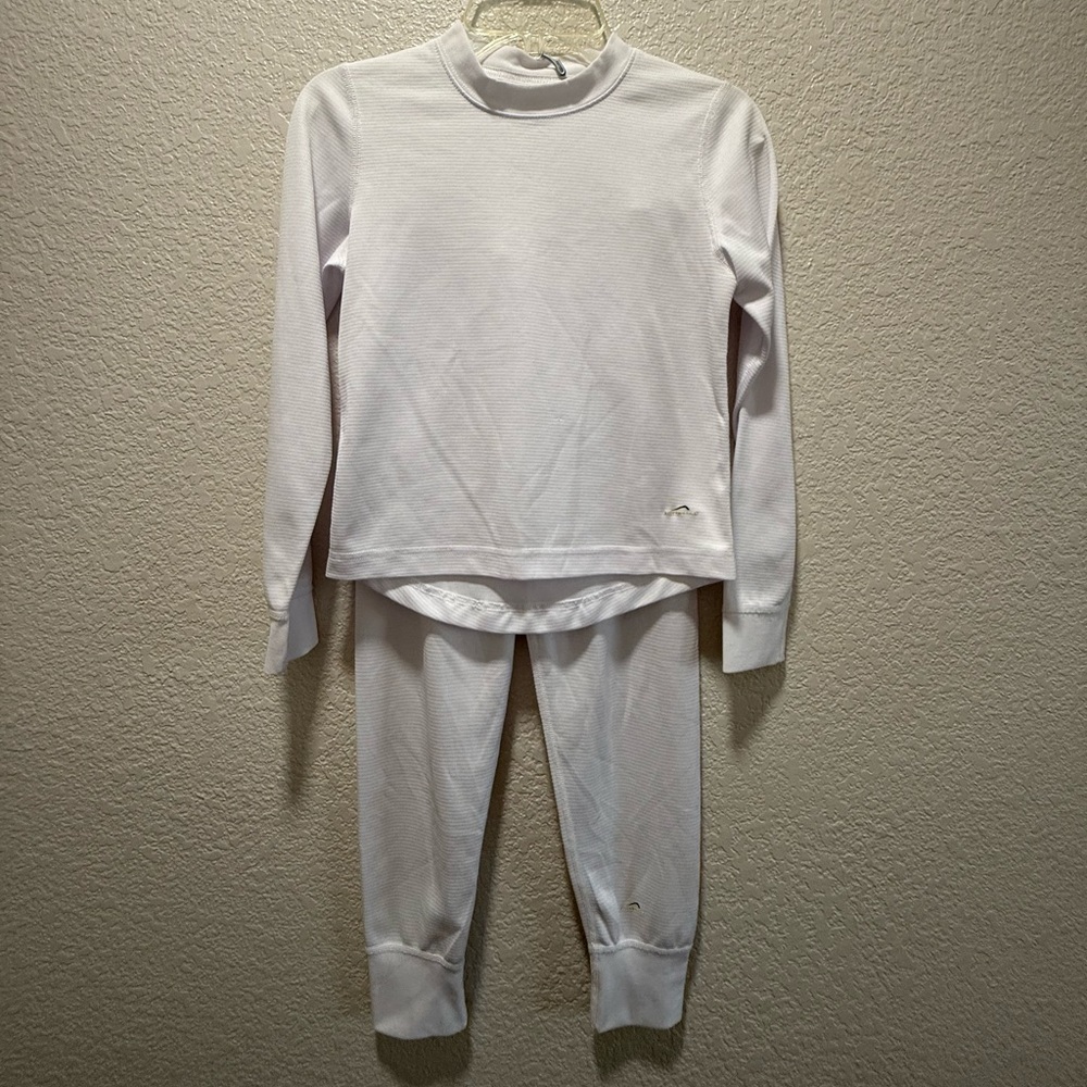 Polar Edge Youth 2 Piece Set White Long Sleeve Shirt and Pants - Small